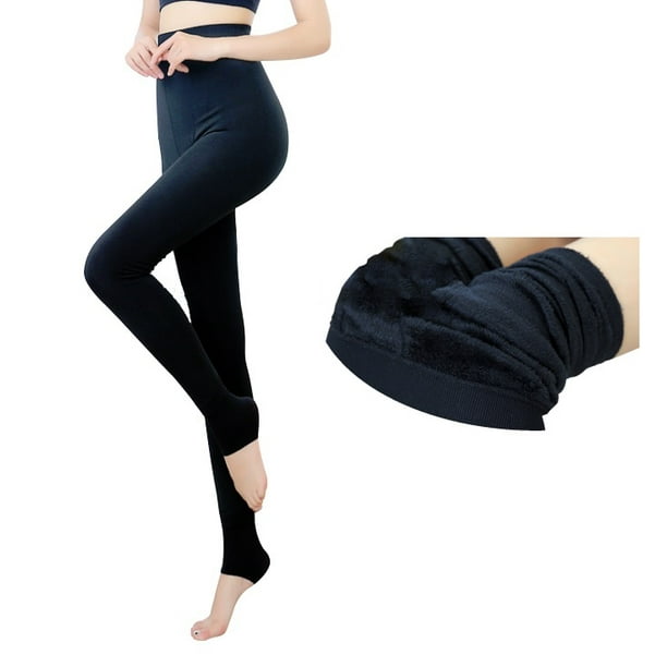 Womens Slim Fit Stretchy Thermal Leggings Fleece Lined Elastic High Waist Thick